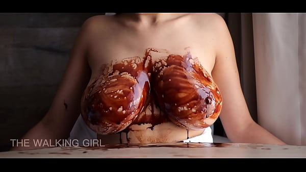 Chocolate tits slow motion