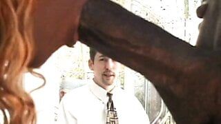 Ebony babe gets DPed by a black and a white stud