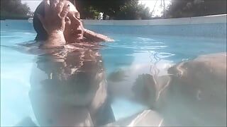 Homemade Holiday Threesome in the Pool