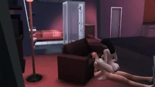 couple having fun in living room