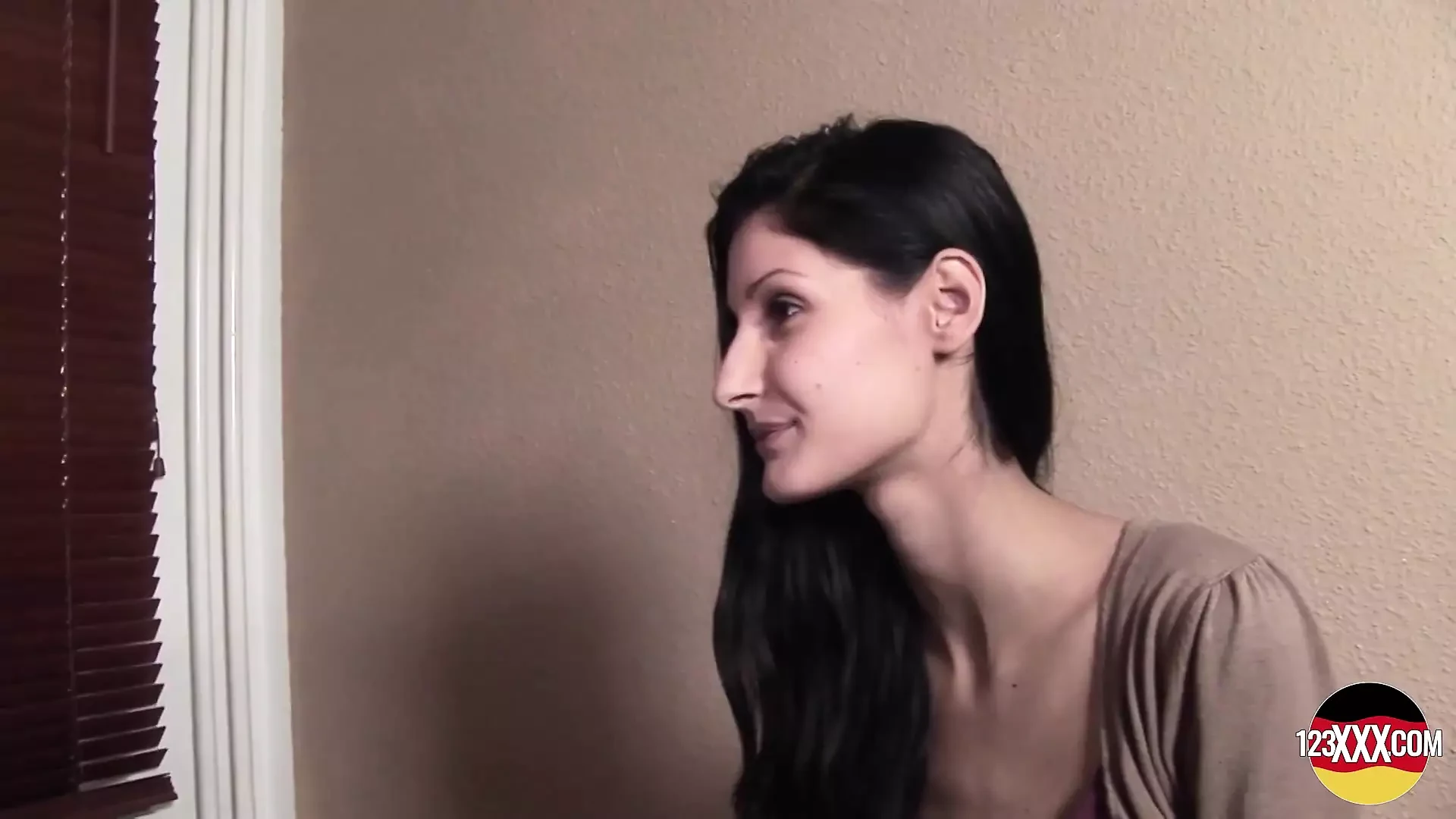 The Horny Brunette Loves Taking a Deep Big Cock.