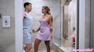 Slutty Stepmom Stephanie Love Dominates Me Until She Cums on My Young Cock